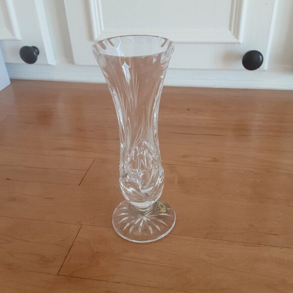 Vtg. Bohemia Czech Republic Lead Crystal Hand Cut Bud Vase - Picture 4 of 7
